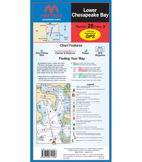 Maptech - Lower Chesapeake Bay Waterproof Chart