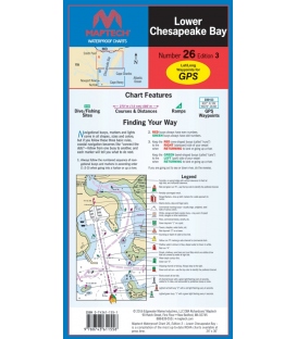Maptech - Lower Chesapeake Bay Waterproof Chart, 3rd Edition 2016