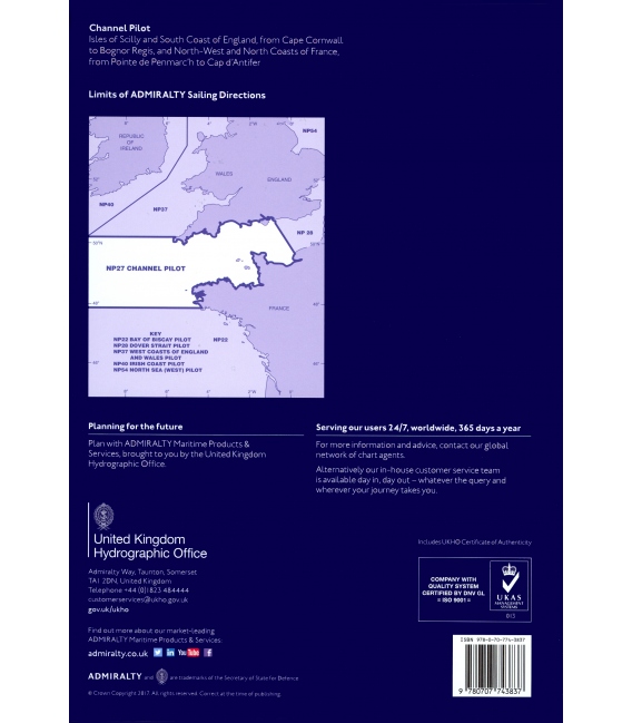 Admiralty Sailing Directions NP 27 Channel Pilot, 11th Edition 2017
