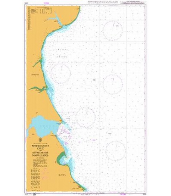 British Admiralty Nautical Chart 3335 Puerto Santa Cruz to Estrecho de Magallanes