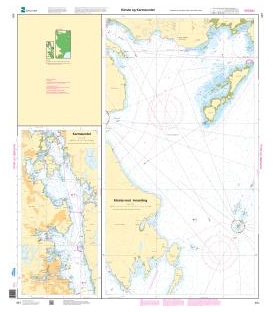 Norwegian Nautical Chart 491 Kårstø og Karmsundet