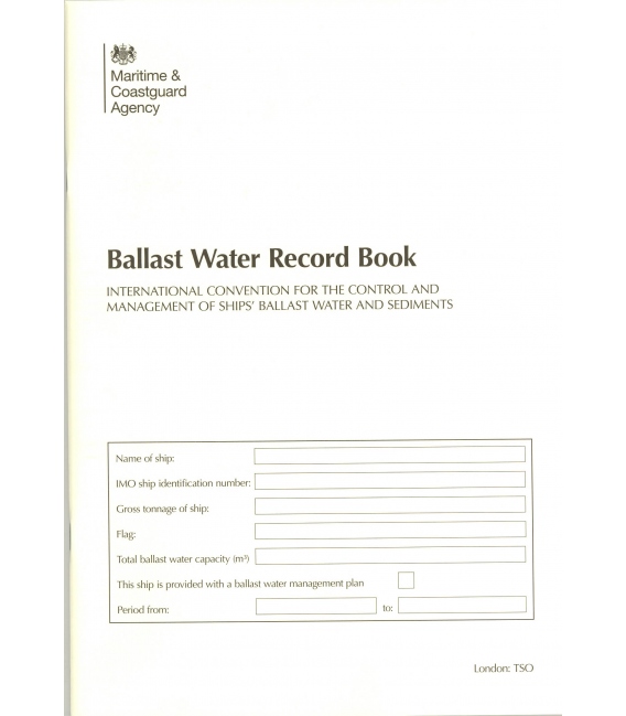 Ballast Water Record Book (MCA), 1st Edition 2017
