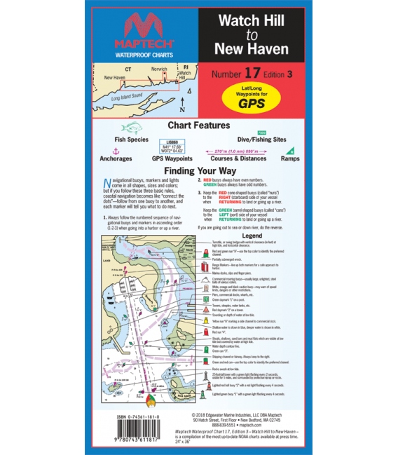 Maptech - Watch Hill to New Haven Waterproof Chart