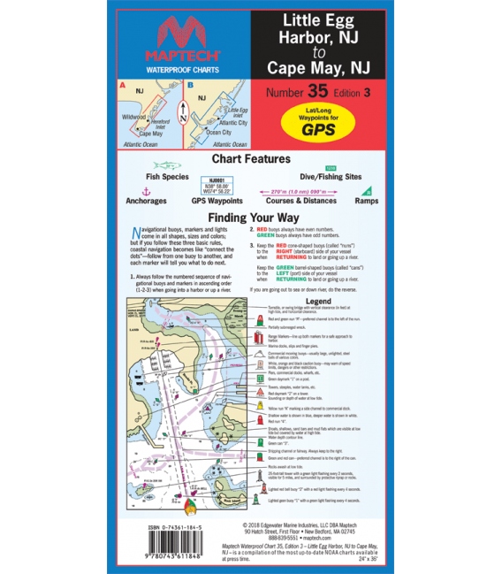 Maptech - Little Egg Harbor, NJ to Cape May, NJ Waterproof Chart