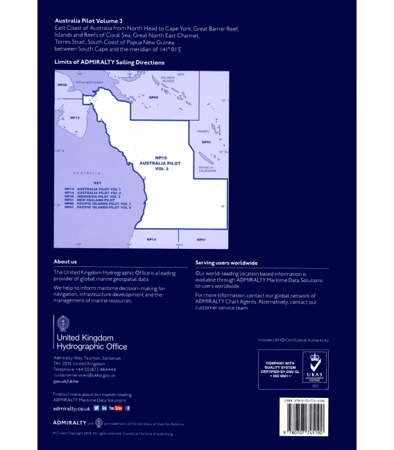 Admiralty Sailing Directions NP15 Australia Pilot, Vol. III, 15th Edition 2022