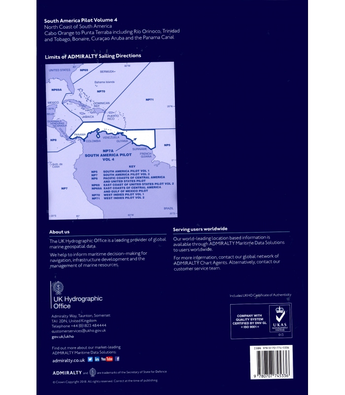 Admiralty Sailing Directions NP7A South America Pilot Vol. 4, 8th