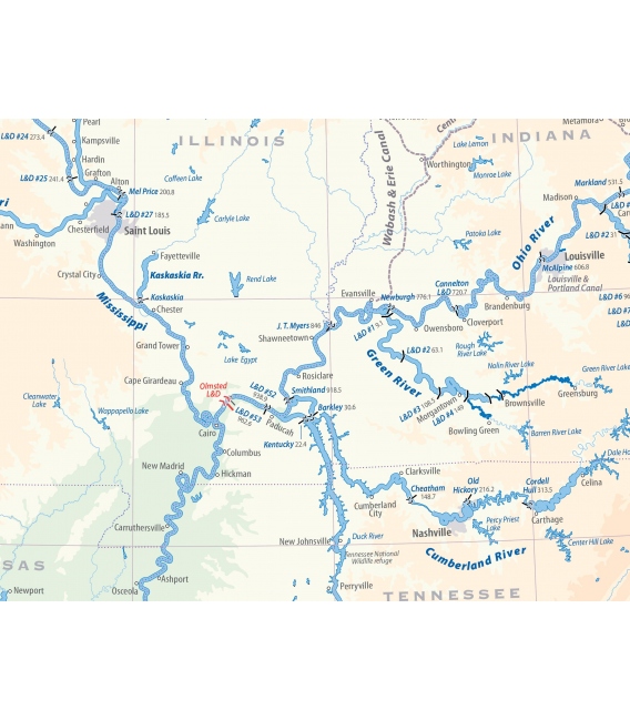 Inland Waterways of North America Map, 2nd Edition 2019