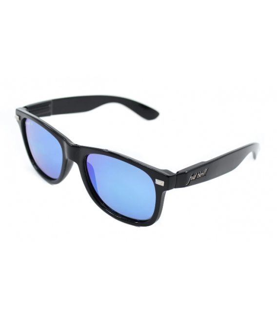 Fultons - Hopkins: Glossy Black / Mirrored Sky Blue Polarized