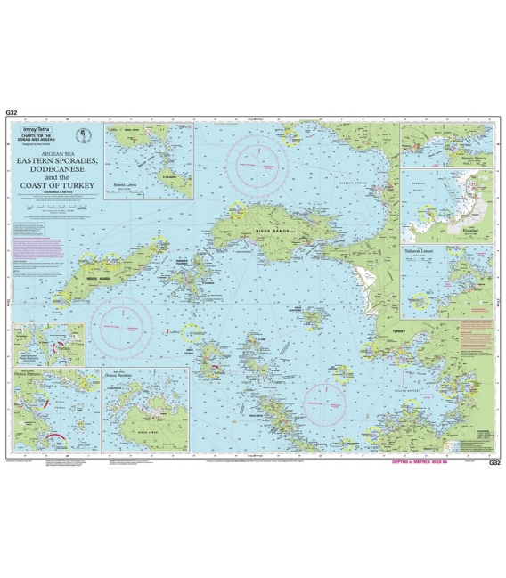 Imray Chart G032: Eastern Sporades, Dodecanese & the Coast of Turkey