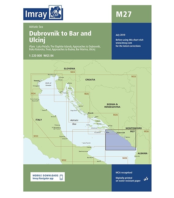 Imray Chart M27: Dubrovnik to Bar & Ulcinj 
