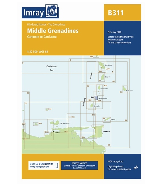 Imray Chart B311: Middle Grenadines Canouan to Carriacou