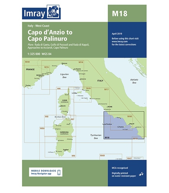 Imray Chart M18: Capo d'Anzio to Capo Palinuro