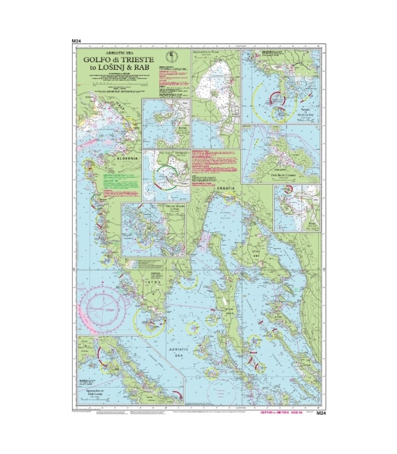 Imray Chart M24: Golfo di Trieste to Losinj & Rab, 2023 Edition