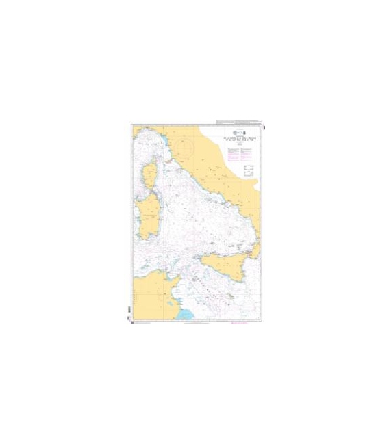 OceanGrafix French (SHOM) Nautical Chart 7292 De la Corse à la Sicile (Sicilia) et au Cap Bon (Ras at Tib)