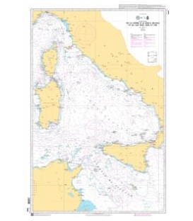 OceanGrafix French (SHOM) Nautical Chart 7292 De la Corse à la Sicile (Sicilia) et au Cap Bon (Ras at Tib)