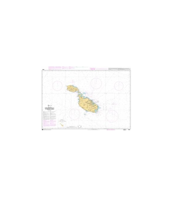 OceanGrafix French (SHOM) Nautical Chart 7676 Approches de Malta et Għawdex (Gozo)