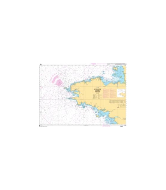 OceanGrafix French (SHOM) Nautical Chart 7076 De Saint-Nazaire à Saint-Malo - Abords de Brest