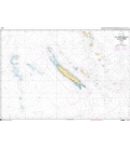 OceanGrafix French (SHOM) Nautical Chart 7321 Des Récifs Bampton à lîle Hunter - Nouvelle-Calédonie - Vanuatu