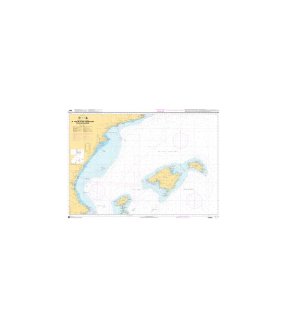 OceanGrafix French (SHOM) Nautical Chart 7661 De Cabo de la Nao à Barcelona et Islas Baleares
