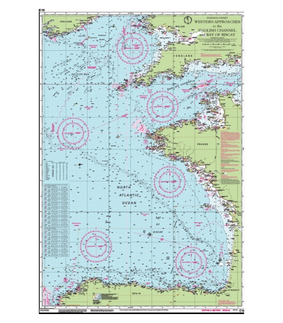 Imray Chart C18 Western Approaches to the English Channel & Bay of Biscay