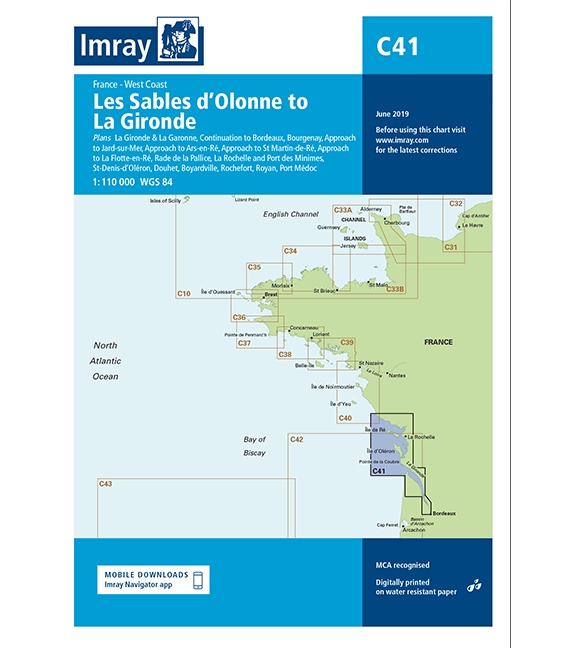 Imray Chart C41 Les Sables d'Olonne to La Gironde