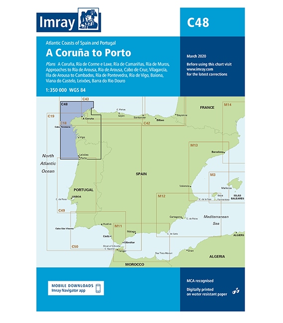 Imray Chart C48 A Coruña to Porto