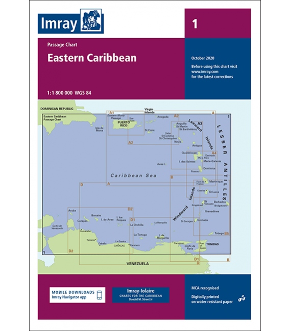 Imray Chart 1: Eastern Caribbean General Chart, 2020 Edition