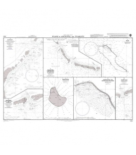 British Admiralty Nautical Chart 3664 Plans in Archipel des Tuamotu