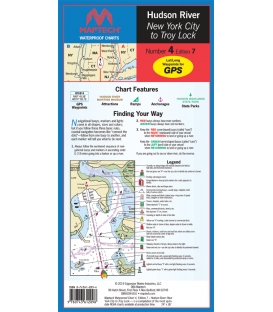 Maptech Waterproof Chart WPC004, Hudson River, 7th Edition, 2019