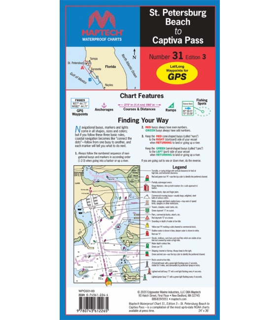 Maptech - St. Petersburg Beach to Captiva Pass Waterproof Chart