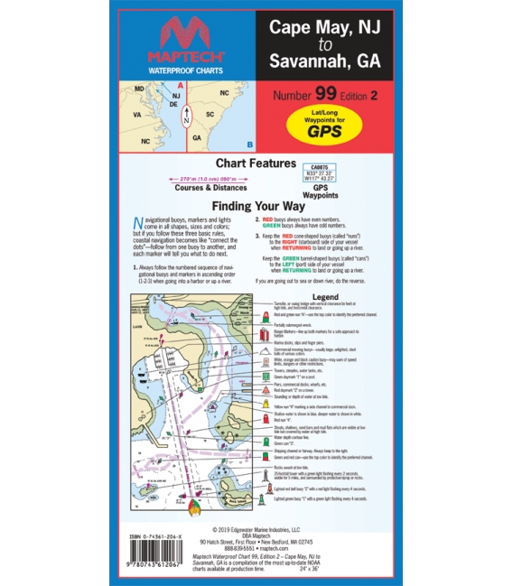 Maptech - Cape May, NJ to Savannah, GA Waterproof Chart