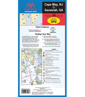 Maptech Waterproof Chart WPC099, Cape May, NJ to Savannah, GA, 2nd Edition, 2019