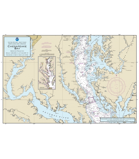 11x17" Waterproof Placemat, NOS Chart 12280 (Chesapeake Bay)