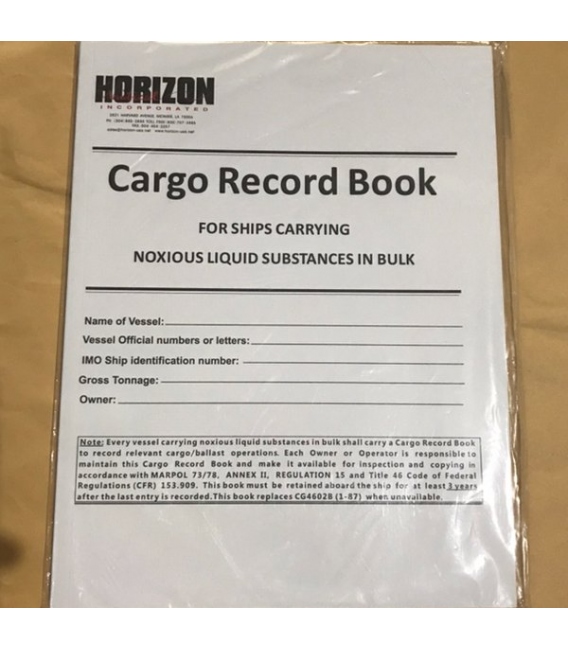 Cargo Record Book for Ships Carrying Noxious Liquid Substances in Bulk
