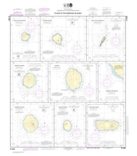 NOAA Chart 81086 Plans in the Mariana Islands - Faraloon de Pajaros - Sarigan Island - Farallon de Medinilla - Ascuncion Island 