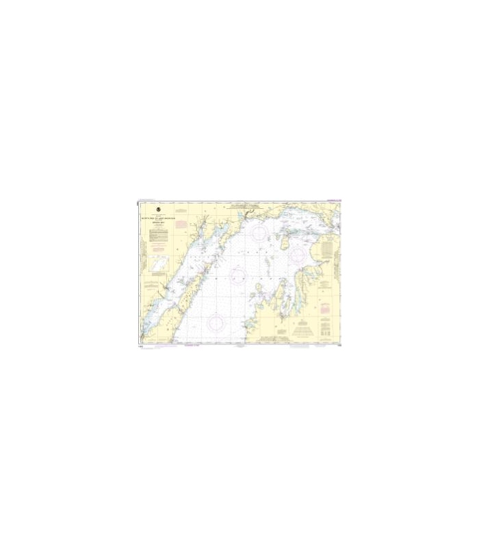 NOAA Nautical Chart 14902 Wrapped Canvas North End Of Lake Michigan, Including Green Bay