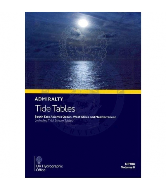 NP208 Admiralty Tide Tables (ATT) Vol. 8 S. E. Atlantic O. , W. Africa and Mediterranean (including Tidal Stream Tables) (2023)