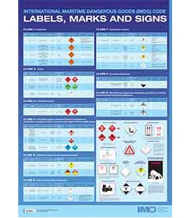 IJ223E - Wall Chart: IMDG Code Labels, Marks & Signs, 2022 Edition