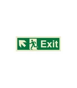 4361 Exit + Running man symbol + arrow diagonally up left