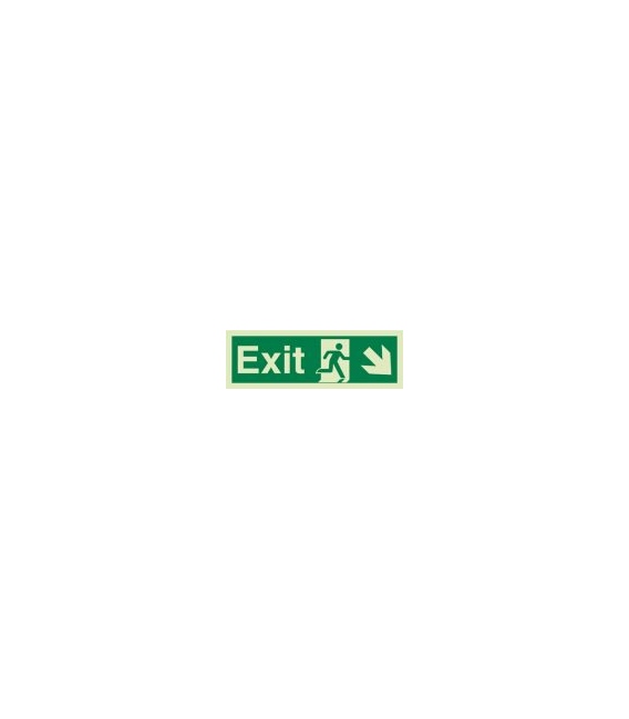 4364 Exit + Running man symbol + arrow diagonally down right