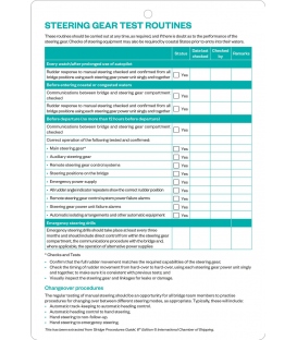 Steering Gear Test Routines & Checklist Card, 4th Edition, 2023
