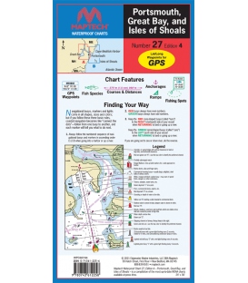 Maptech Waterproof Chart 27, Portsmouth, Great Bay, and Isles of Shoals, 4th Edition, 2021