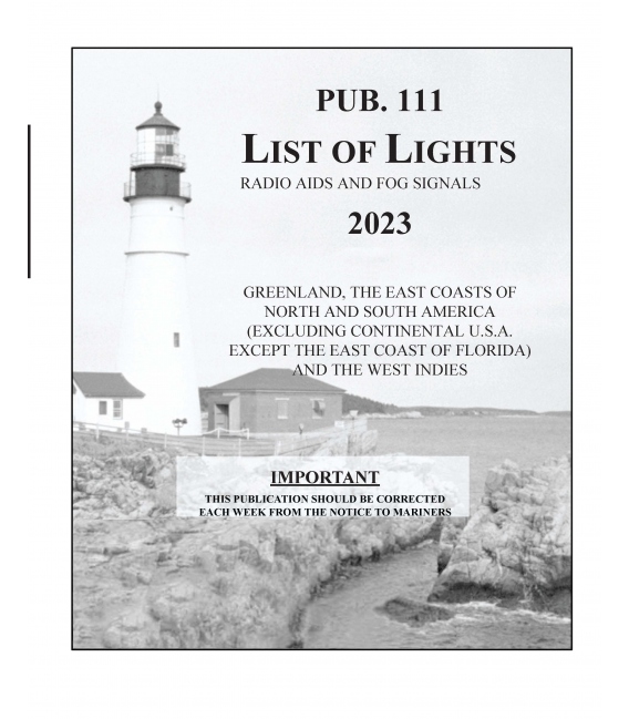PUB 111: List of Lights, Radio Aids and Fog Signals 2023