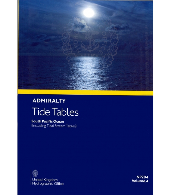 NP204 Admiralty Tide Tables (ATT) Volume 4, South Pacific Ocean (including Tidal Stream Tables), 2024 Edition