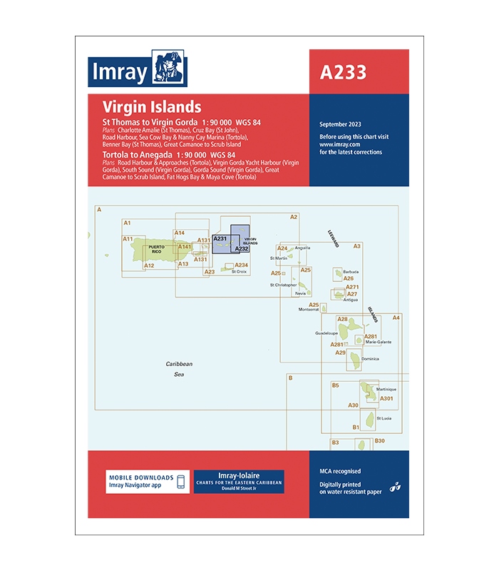 Imray Chart A233 Virgin Islands (A231 and A232), 2023 Edition