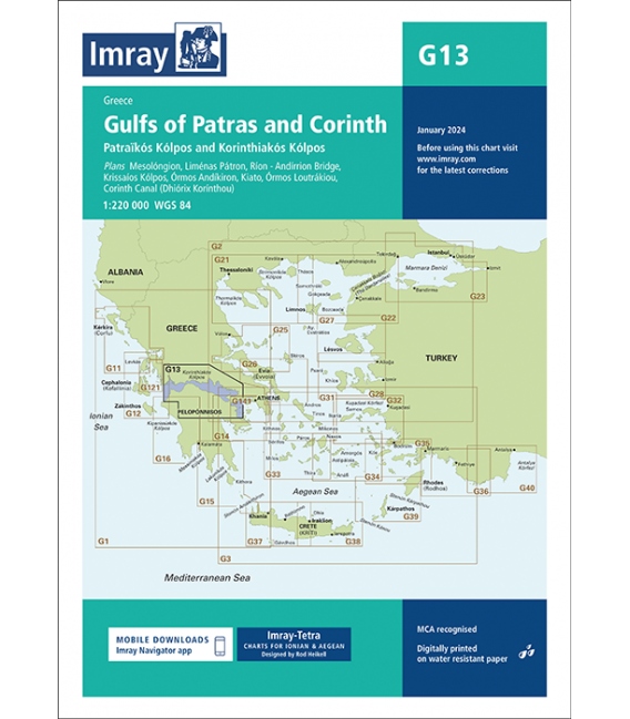 Imray Chart G13:Gulfs of Patras and Corinth