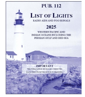 List of Lights, Radio Aids & Fog Signals, Pub. 112, Western Pacific & Indian Oceans Including the Persian Gulf & Red Sea (2025)