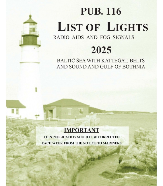 Pub 116 - Baltic Sea with Kattegat, Belts and Sound and Gulf of Bothnia, 2025 Edition