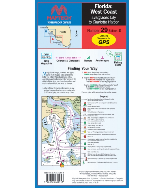Maptech Waterproof Chart WPC029, Everglades City to Charlotte Harbor, 3rd Edition, 2025
