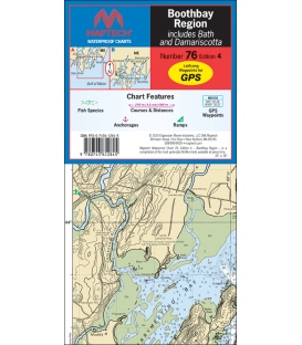 Maptech Waterproof Chart WPC076, Boothbay Region, 4th Edition, 2025